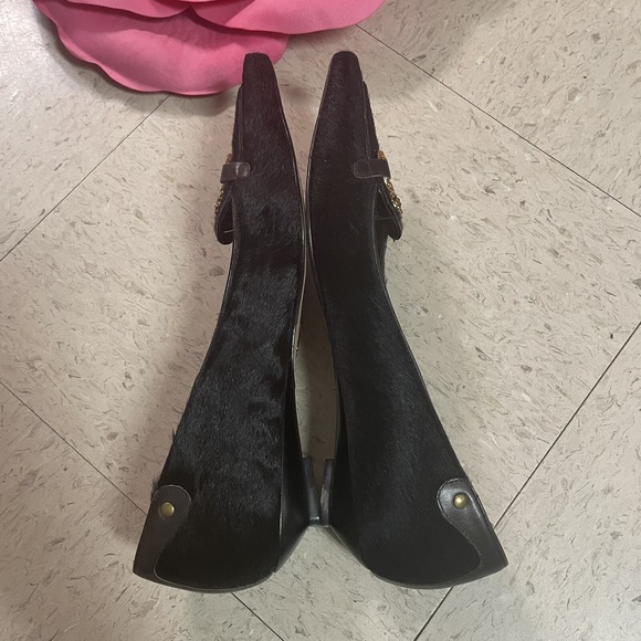 J VINCENT Brown Calf Hair Leather Embellished Flats Womens Size 6 - Picture 7 of 15